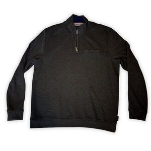 TED BAKER Curbing Slim Fit Quarter Zip Pullover Sweater Size 5,‎ US Size XL